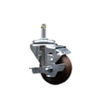 thumbnail image 1 of 3 Inch High Temp Glass Filled Nylon 7/16 Inch Grip Ring Stem Caster with Brake, 1 of 2