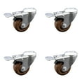 thumbnail image 1 of 3 Inch High Temp Glass Filled Nylon Bolt Hole Caster Set with Total Lock Brake, 1 of 2