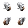 thumbnail image 1 of 3 Inch High Temp Glass Filled Nylon Swivel Bolt Hole Caster Set with 2 Brakes, 1 of 2