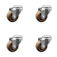 thumbnail image 1 of 3 Inch High Temp Glass Filled Nylon Wheel Swivel Bolt Hole Caster Set SCC, 1 of 2