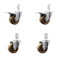 thumbnail image 1 of 3 Inch High Temp Phenolic 3/4 Inch Square Stem Caster Set 2 Total Lock Brake SCC, 1 of 2