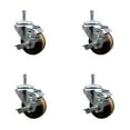 thumbnail image 1 of 3 Inch High Temp Phenolic Swivel 7/16 Inch Grip Ring Stem Caster Set with Brake, 1 of 2