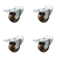 thumbnail image 1 of 3 Inch High Temp Phenolic Swivel Bolt Hole Caster Set with Total Lock Brake SCC, 1 of 2