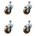 thumbnail image 1 of 3 Inch High Temp Phenolic Wheel Swivel 10mm Threaded Stem Caster Set SCC, 1 of 2