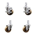 thumbnail image 1 of 3 Inch High Temp Phenolic Wheel Swivel 7/8 Inch Square Stem Caster Set 2 Brakes, 1 of 2