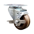 thumbnail image 1 of 3 Inch High Temp Phenolic Wheel Swivel Top Plate Caster with Brake SCC, 1 of 2