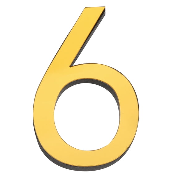 3 Inch House Numbers 3D Number Mirror Wall Stickers Self-Adhesive for DIY Home Decoration Gold Number 6