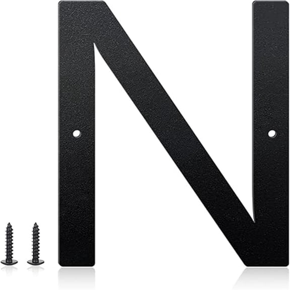 3 Inch House Numbers and Metal Letters for Outdoor Signs, House Numbers for Outside, Aluminum Address Letters and Numbers for Door, Mailbox, Garden, Perfect for Home or Office (Letter N)