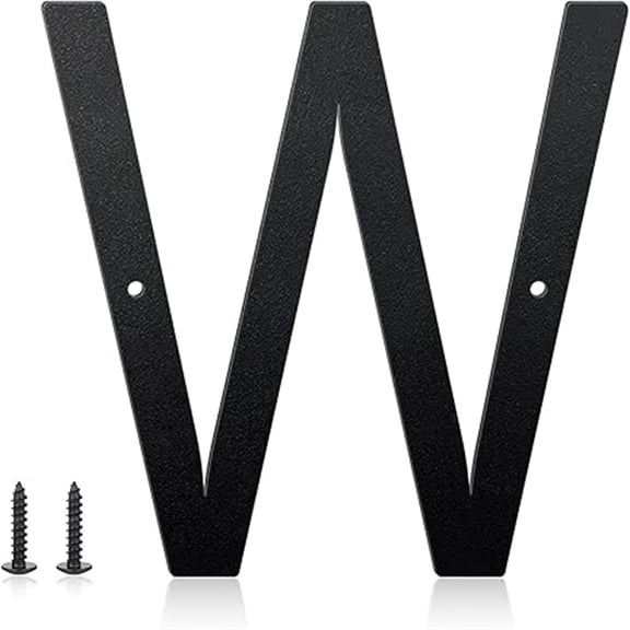 3 Inch House Numbers and Metal Letters for Outdoor Signs, House Numbers for Outside, Aluminum Address Letters and Numbers for Door, Mailbox, Garden, Perfect for Home or Office (Letter W)