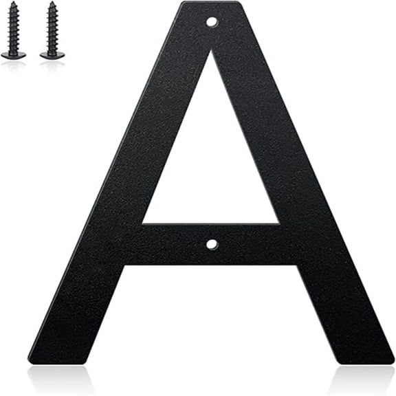 3 Inch House Numbers and Metal Letters for Outdoor Signs, House Numbers for Outside, Aluminum Address Letters and Numbers for Door, Mailbox, Garden, Perfect for Home or Office (Letter A)