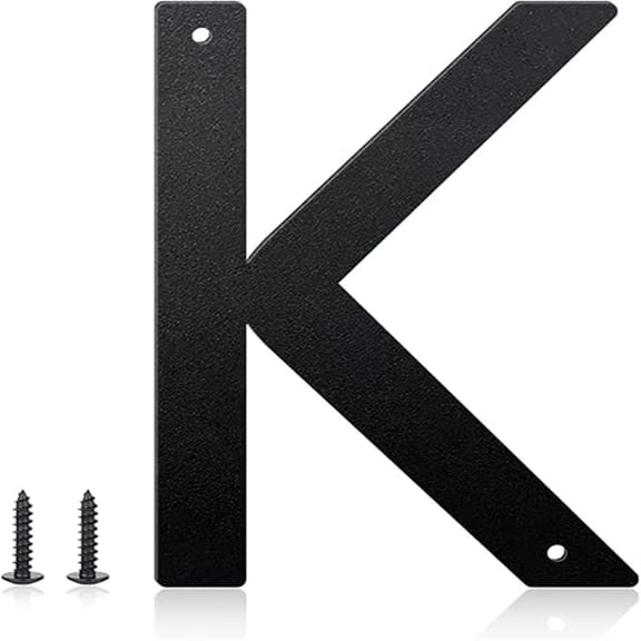 3 Inch House Numbers and Metal Letters for Outdoor Signs, House Numbers for Outside, Aluminum Address Letters and Numbers for Door, Mailbox, Garden, Perfect for Home or Office (Letter K)