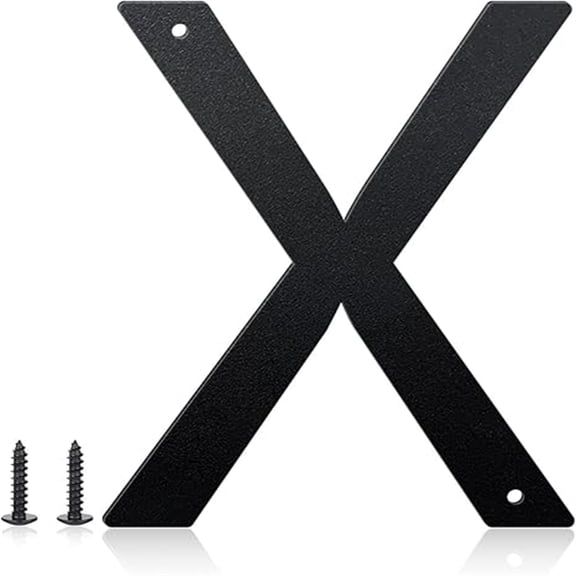 3 Inch House Numbers and Metal Letters for Outdoor Signs, House Numbers for Outside, Aluminum Address Letters and Numbers for Door, Mailbox, Garden, Perfect for Home or Office (Letter X)