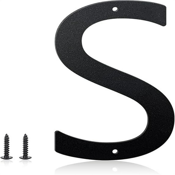 3 Inch House Numbers and Metal Letters for Outdoor Signs, House Numbers for Outside, Aluminum Address Letters and Numbers for Door, Mailbox, Garden, Perfect for Home or Office (Letter S)