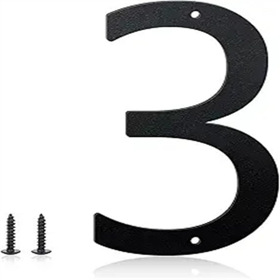 3 Inch House Numbers and Metal Letters for Outdoor Signs, House Numbers for Outside, Aluminum Address Letters and Numbers for Door, Mailbox, Garden, Perfect for Home or Office (Number 3)