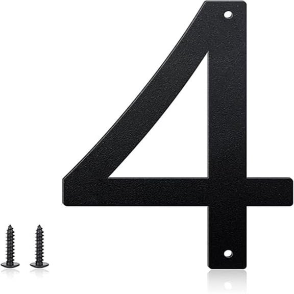 3 Inch House Numbers and Metal Letters for Outdoor Signs, House Numbers for Outside, Aluminum Address Letters and Numbers for Door, Mailbox, Garden, Perfect for Home or Office (Number 4)