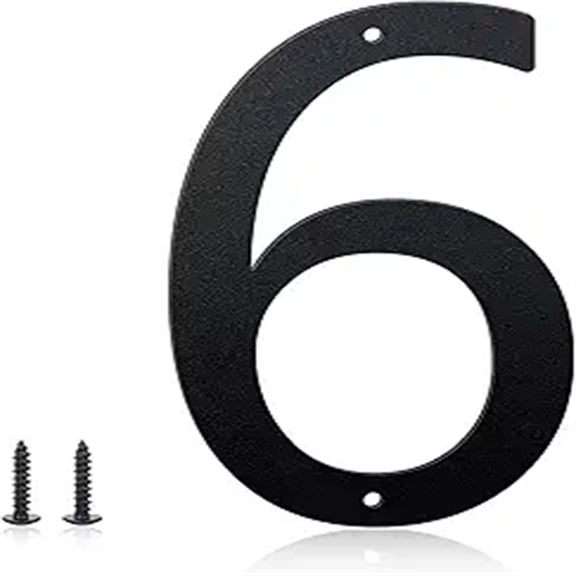 3 Inch House Numbers and Metal Letters for Outdoor Signs, House Numbers for Outside, Aluminum Address Letters and Numbers for Door, Mailbox, Garden, Perfect for Home or Office (Number 6)