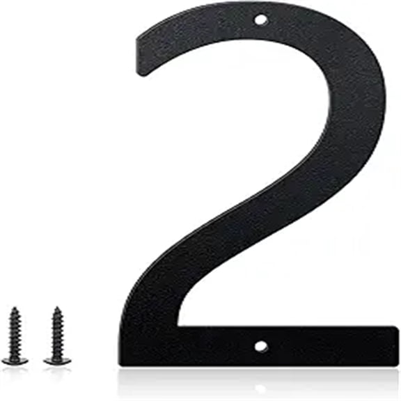 3 Inch House Numbers and Metal Letters for Outdoor Signs, House Numbers for Outside, Aluminum Address Letters and Numbers for Door, Mailbox, Garden, Perfect for Home or Office (Number 2)