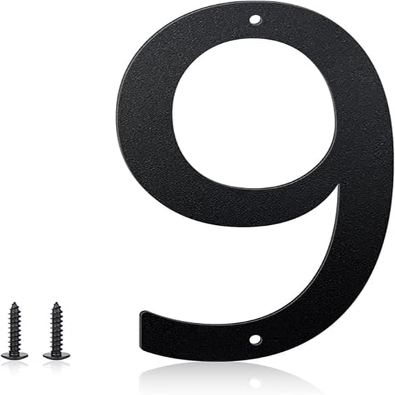 3 Inch House Numbers and Metal Letters for Outdoor Signs, House Numbers for Outside, Aluminum Address Letters and Numbers for Door, Mailbox, Garden, Perfect for Home or Office (Number 9)