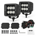 3 Inch LED Cubes Spot Kits with Wiring Harness and Black Cover for Off ...