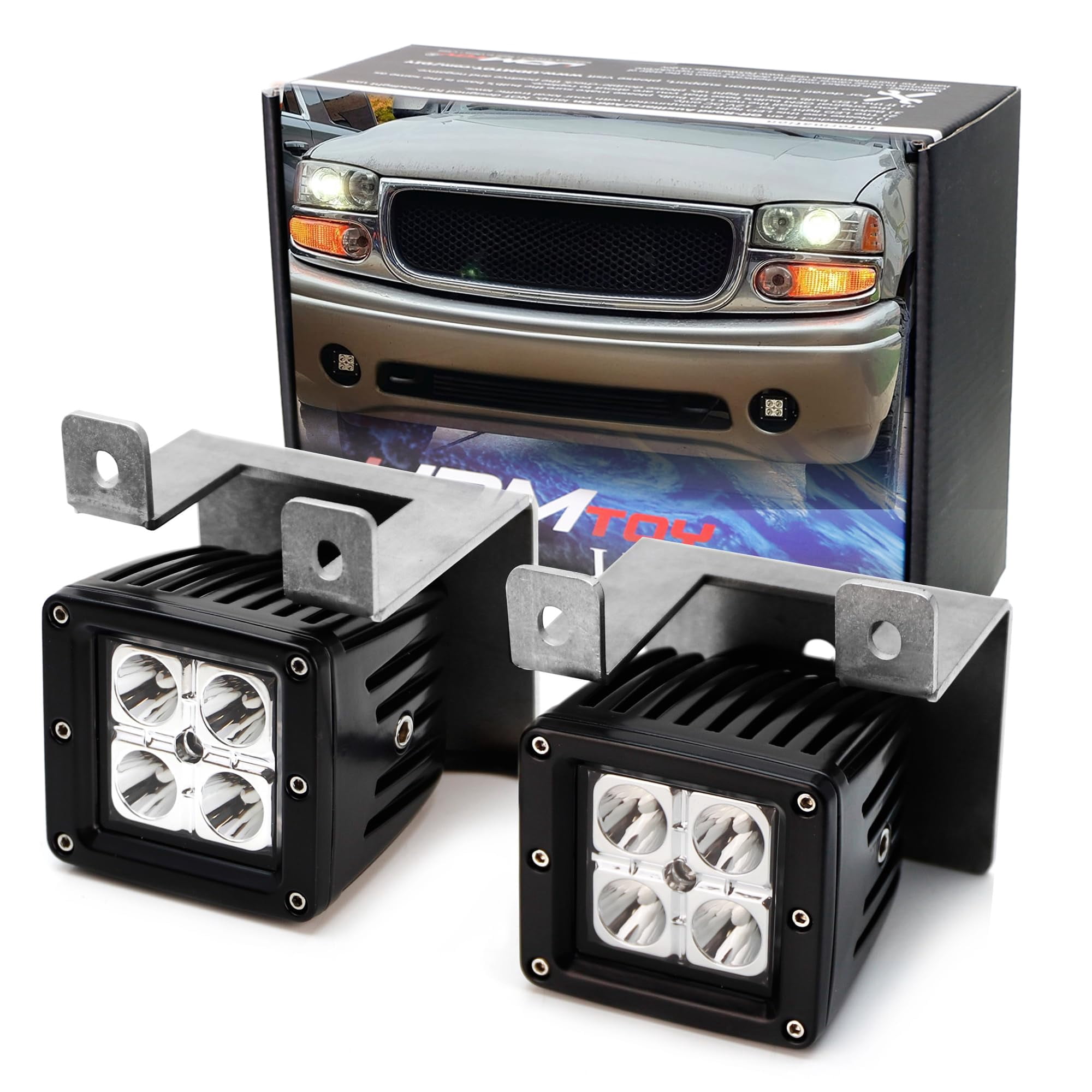 2006 silverado led pod fog lights 3-Inch Light Kit For GMC 2001-06 Yukon Denali, 2002-06 Sierra 1500 Denali, 20W High Power LED Cubes, Lower Bumper Mounting Brackets & Wiring/Adapter Harnesses Flavor:Watermelon Icy Pink Researching Can You Still 2006 Silverado