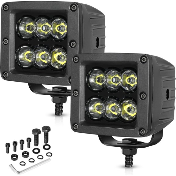 3 Inch LED Pod Lights 120W CREE LED Cubes Spot Offroad Driving Light Ditch LED Backup Light Bars 2 count Bumper Lights for UTV ATV SUV Boat Golf Cart