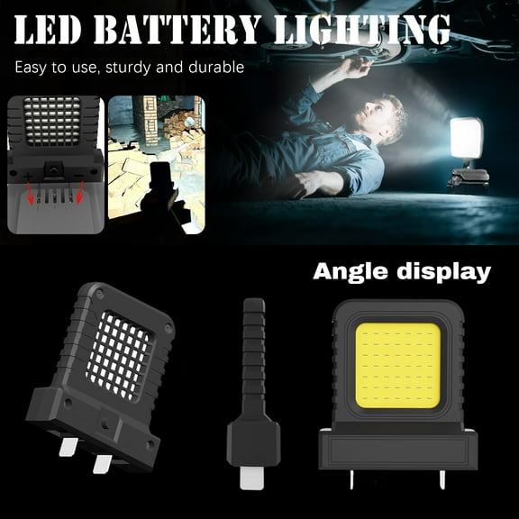 3 Inch LED Work Lights Tool Lamp For 20V-21V Li-ion Battery Outdoor Electric Torch Flashlight Spotlight ,Waterproof and Durable