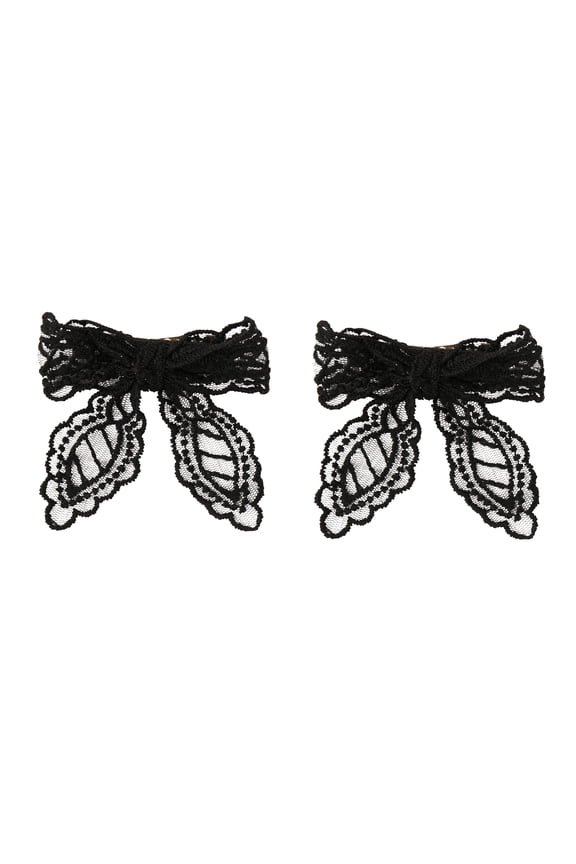 3 Inch Lace Hair Bow with Tails, Set of 2
