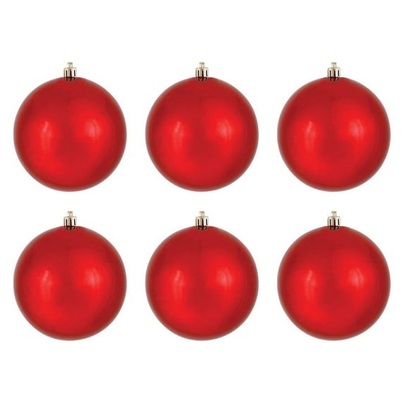 3 Inch Large Christmas Ornaments 6PCS Christmas Tree Ornaments Set, Shatterproof Ornaments Hanging Shatterproof Plastic Decorative Baubles for Xmas Tree Party Decoration,Red,6 Pcs,3.1",8cm