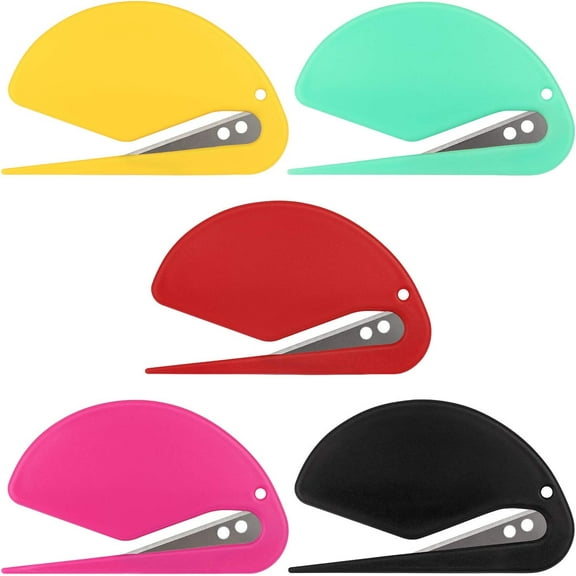 3 Inch Letter Opener Envelope Slitter Set Sharp and Efficient Open Envelopes with Ease (Black/Red/Yellow/Green/Rose)