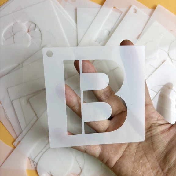 3 Inch Letter Stencils for Painting, 36 Pack Reusable Plastic Alphabet and Number Stencils, 26 Letters and 10 Numbers, 4x4 Inch Templates for Crafts Art Projects