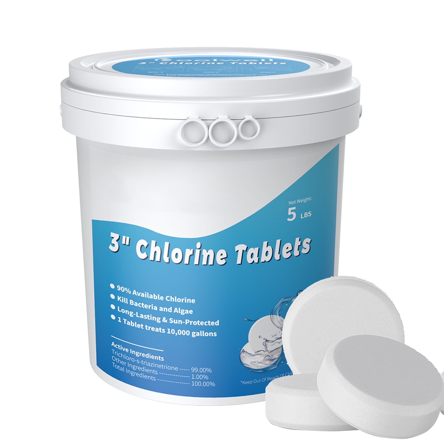 3Inch Long Lasting Chlorinating Tablets, 5Pound Chlorine Tablets