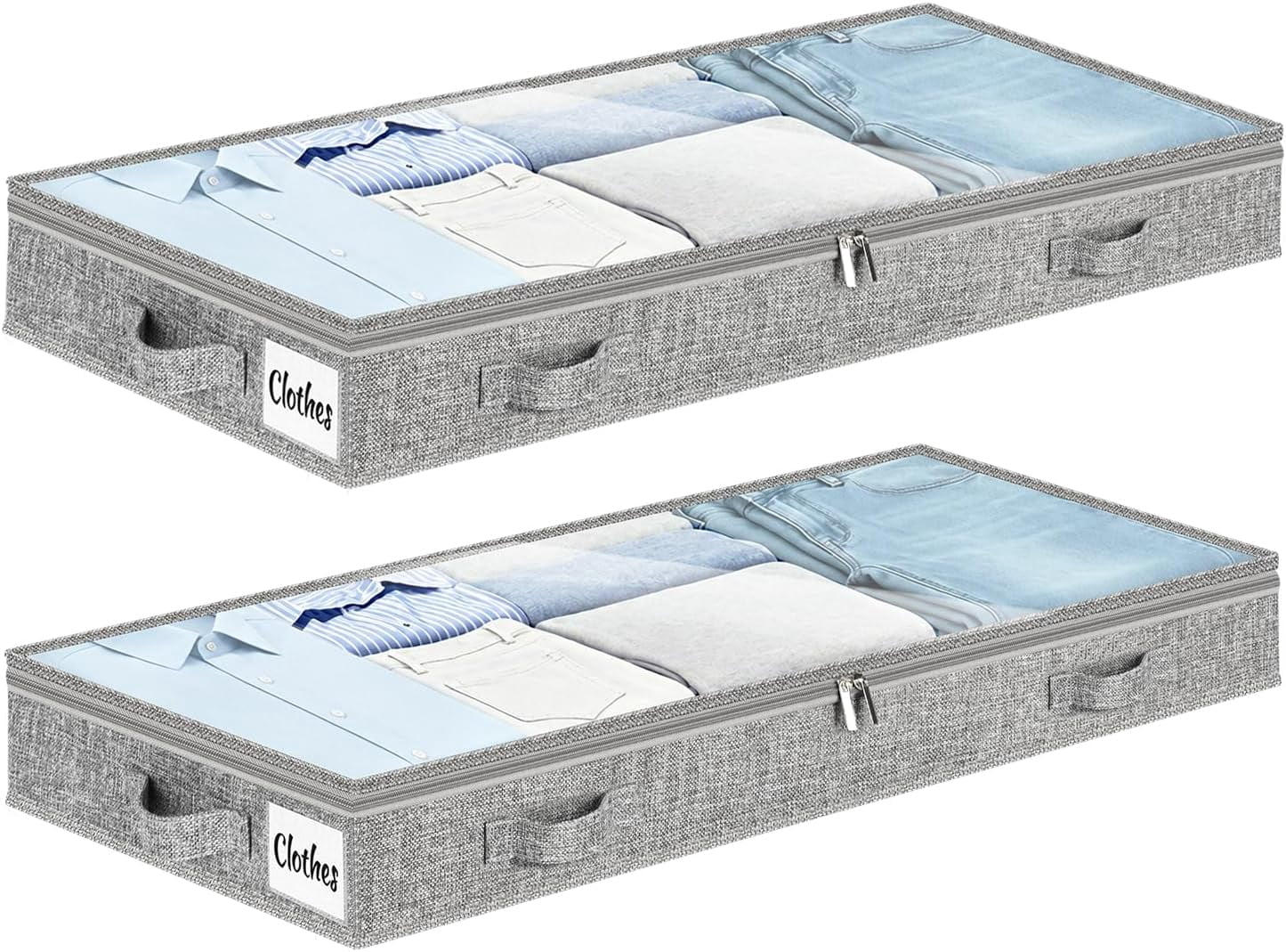 3 Inch Low Profile Under Bed Storage Drawers 2 Pack, Lightweight ...