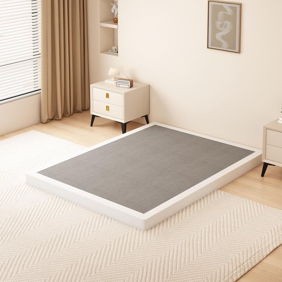 3-Inch Low Profile Queen Size Box Spring, 3000 lbs Capacity Heavy Duty Metal Mattress Foundation, Noise-Free