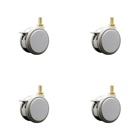 3 Inch MRI Safe Casters with Brakes 12mm Threaded Stem Set of 4 SCC