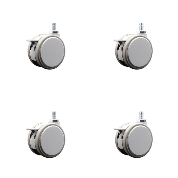3 Inch MRI Safe Casters with Brakes 3/8 Inch Threaded Stem Set of 4 SCC