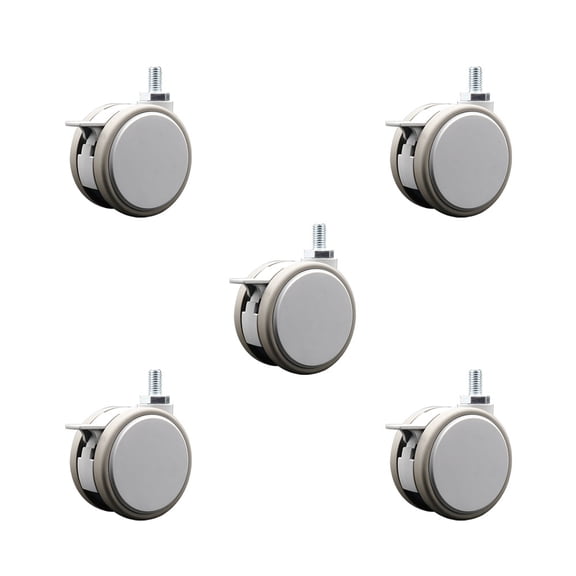 3 Inch MRI Safe Casters with Brakes 3/8 Inch Threaded Stem Set of 5 SCC