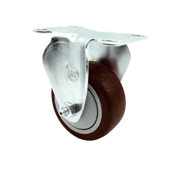 3 Inch Maroon Polyurethane Wheel Rigid Top Plate Caster Service Caster Brand