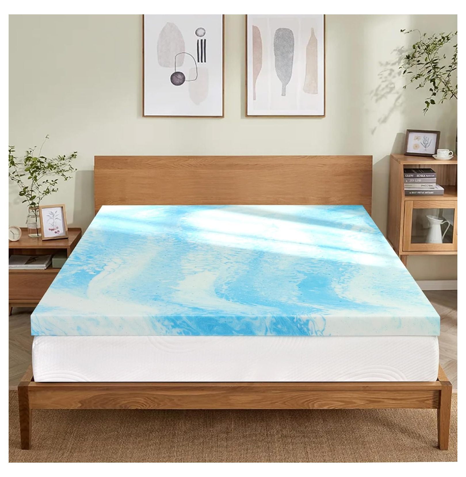 3 Inch Mattress Topper Full, Gel Infused Cooling Memory Foam Mattress