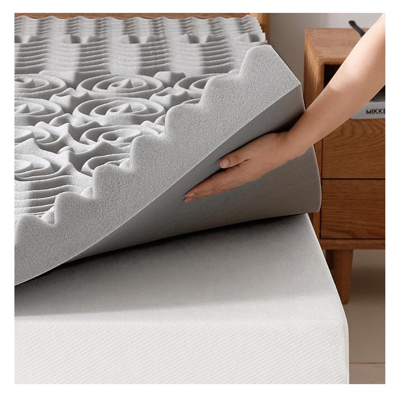 3 Inch Memory Foam Mattress Topper,5Zone Bamboo Charcoal Infused Mattress Pad for Back Pain