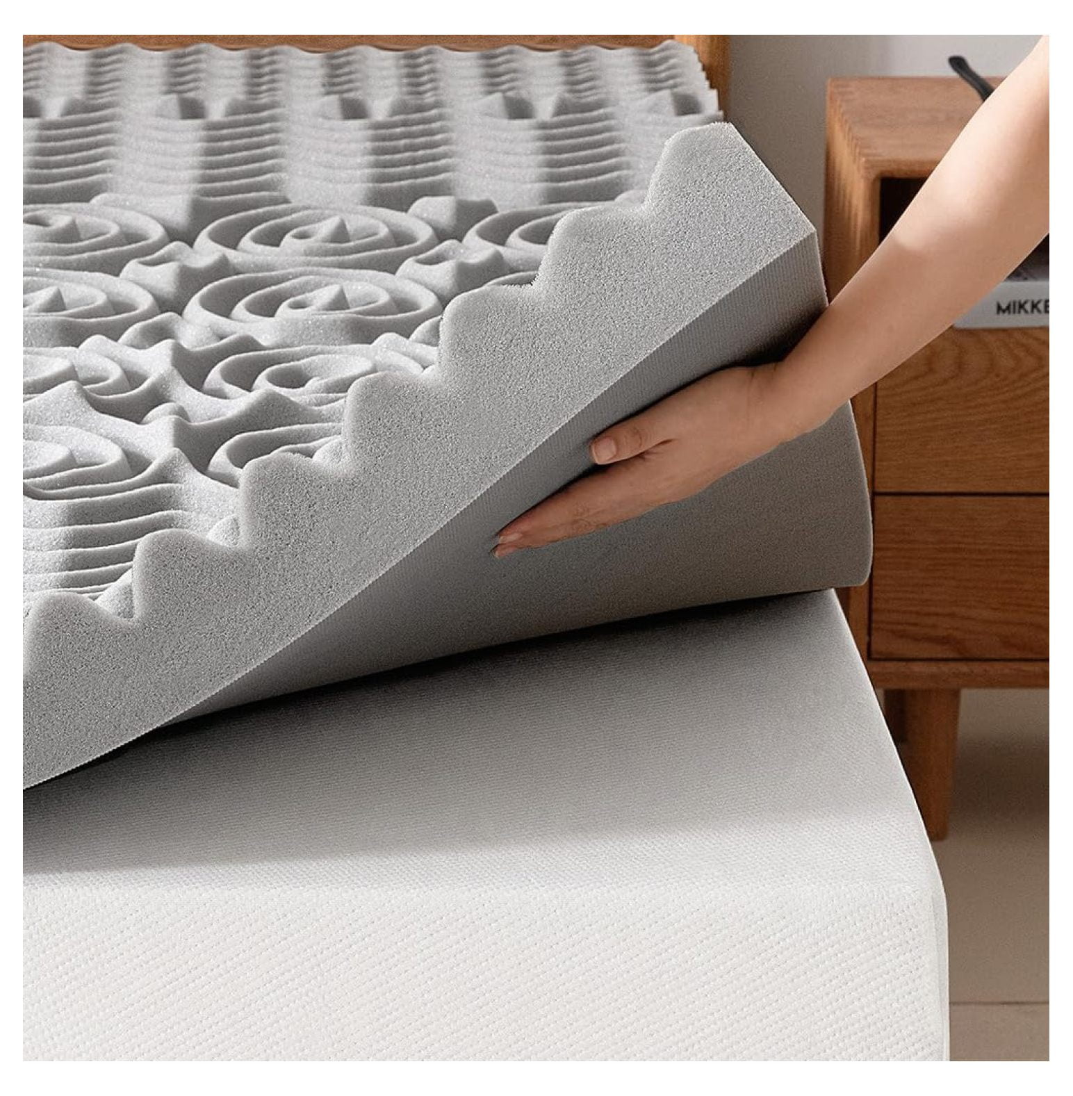 3 Inch Memory Foam Mattress Topper,5Zone Bamboo Charcoal Infused Mattress Pad for Back Pain