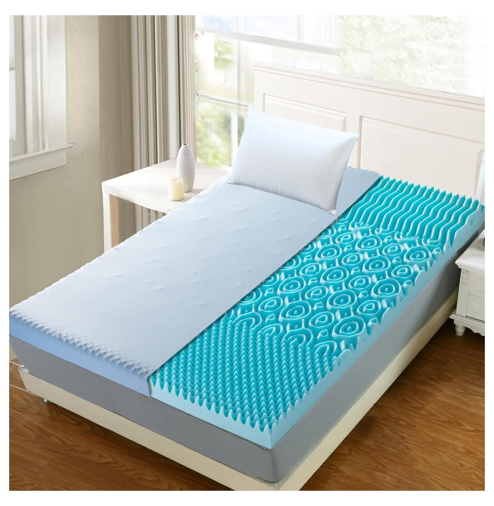 3 Inch Memory Foam Mattress Topper, Gel Foam Mattress Topper with