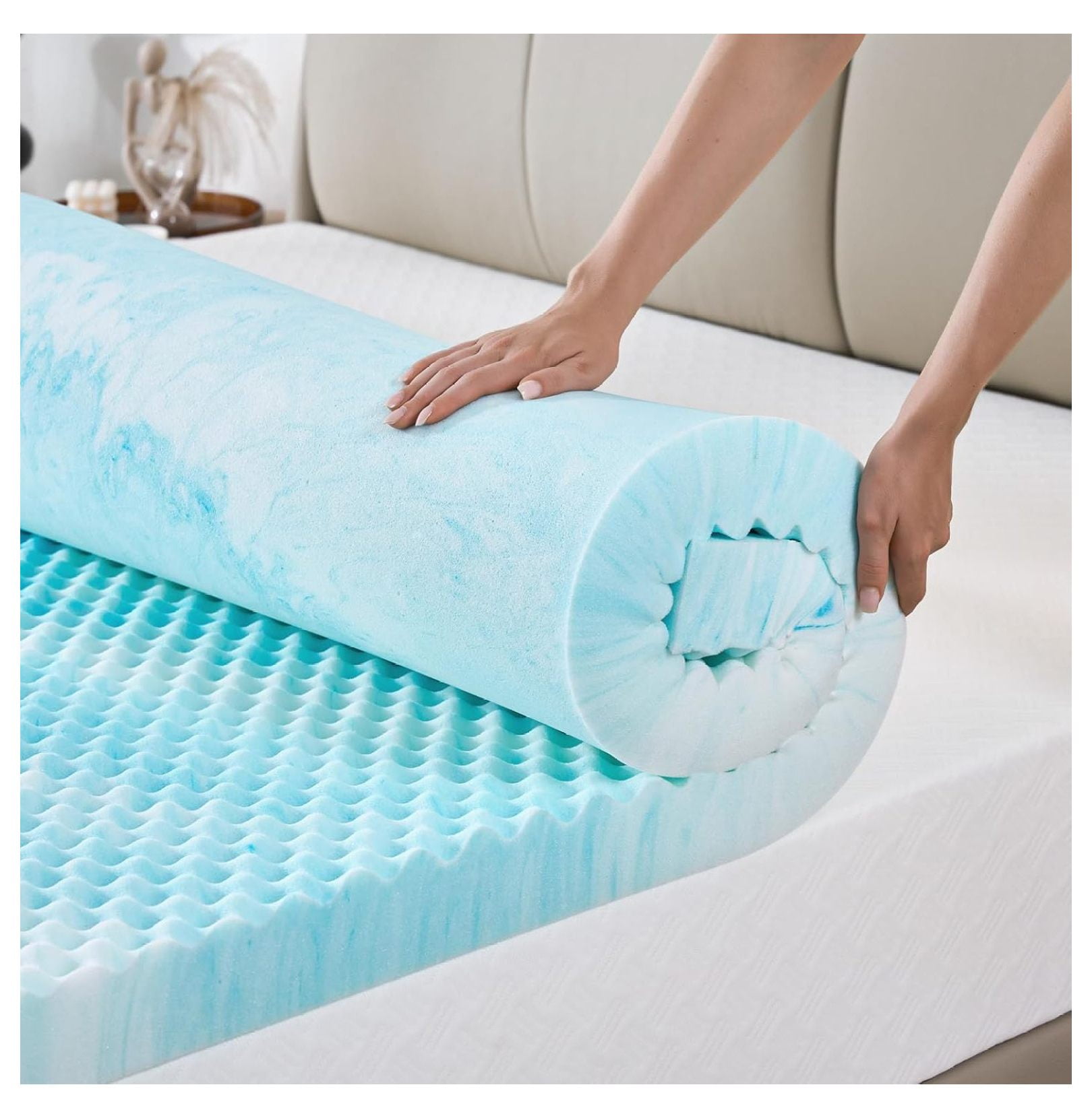 3 Inch Memory Foam Mattress Topper King, Cooling Gel Infused Mattress