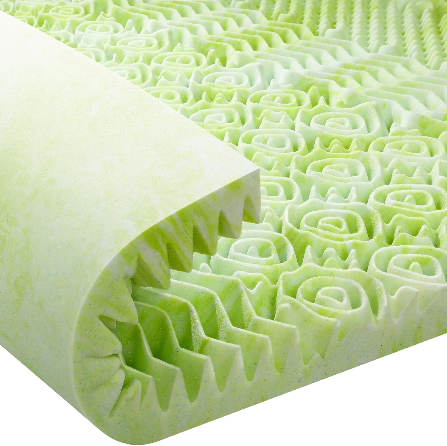 Colvay 3 Inch Gel Memory Foam Mattress Topper Queen Size For Back Pain, Cooling