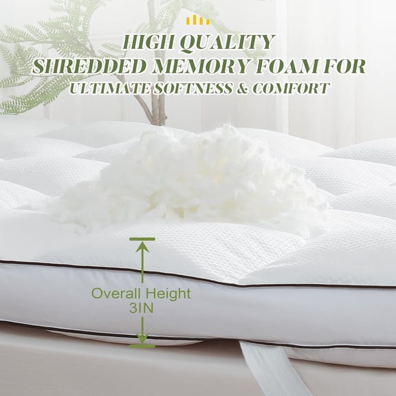 3 Inch Memory Foam Mattress Topper Queen Size