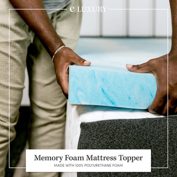 3 Inch Memory Foam Mattress Topper - Temperature Regulating Mattress Pad - 2 lb Density for High Support - CertiPUR-US Certified - King Size