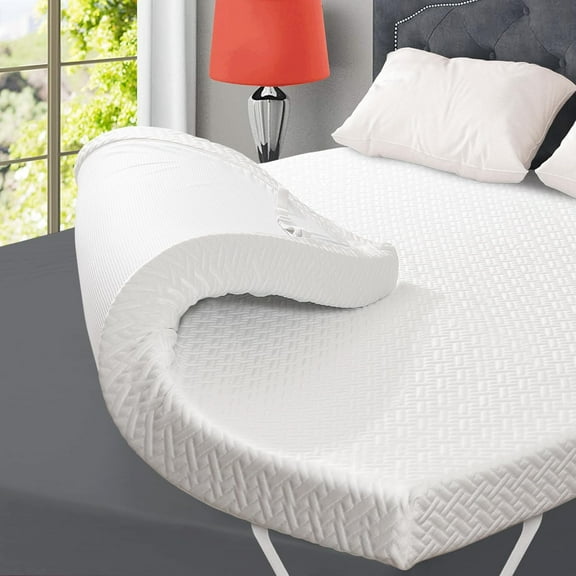 3 Inch Memory Foam Mattress Topper Twin XL Size Gel Memory Foam Cooling Mattress Topper Mattress Pad Cover for Back Pain Bed Topper with Washable Cover