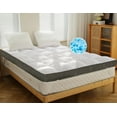 thumbnail image 1 of 3 Inch Memory Foam Queen Mattress Topper, Filled with Breathable & Soft Memory Foam Pillow Top, 4 Elastic Straps, 1 of 6
