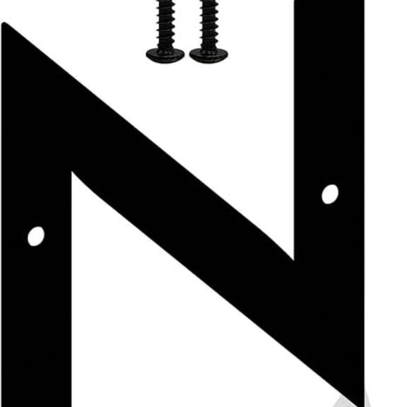 3 Inch Metal House Numbers Letters, Black House Address Letters, Mailbox Numbers, Modern Metal Address Number Letter for Homes, Apartments, Farms, Outside (N)