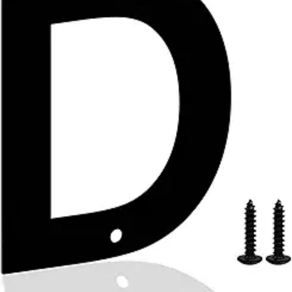3 Inch Metal House Numbers Letters, Black House Address Letters, Outdoor Mailbox Numbers, Modern Metal Address Number Letter for Homes, Apartments, Farms, Outside (D)