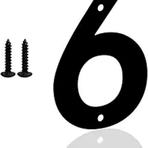 3 Inch Metal House Numbers Letters, Black House Address Letters, Outdoor Mailbox Numbers, Modern Metal Address Number Letter for Homes, Apartments, Farms, Outside (6)